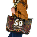 Personalised Aboriginal 50th Birthday Leather Tote Bag Indigenous Dot Painting Native Australian Celebration