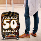 Personalised Aboriginal 50th Birthday Luggage Cover Indigenous Dot Painting Native Australian Celebration