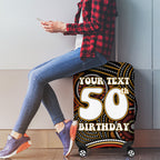 Personalised Aboriginal 50th Birthday Luggage Cover Indigenous Dot Painting Native Australian Celebration