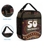 Personalised Aboriginal 50th Birthday Lunch Bag Indigenous Dot Painting Native Australian Celebration