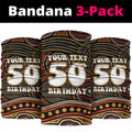 Personalised Aboriginal 50th Birthday Neck Gaiter Indigenous Dot Painting Native Australian Celebration