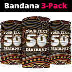 Personalised Aboriginal 50th Birthday Neck Gaiter Indigenous Dot Painting Native Australian Celebration