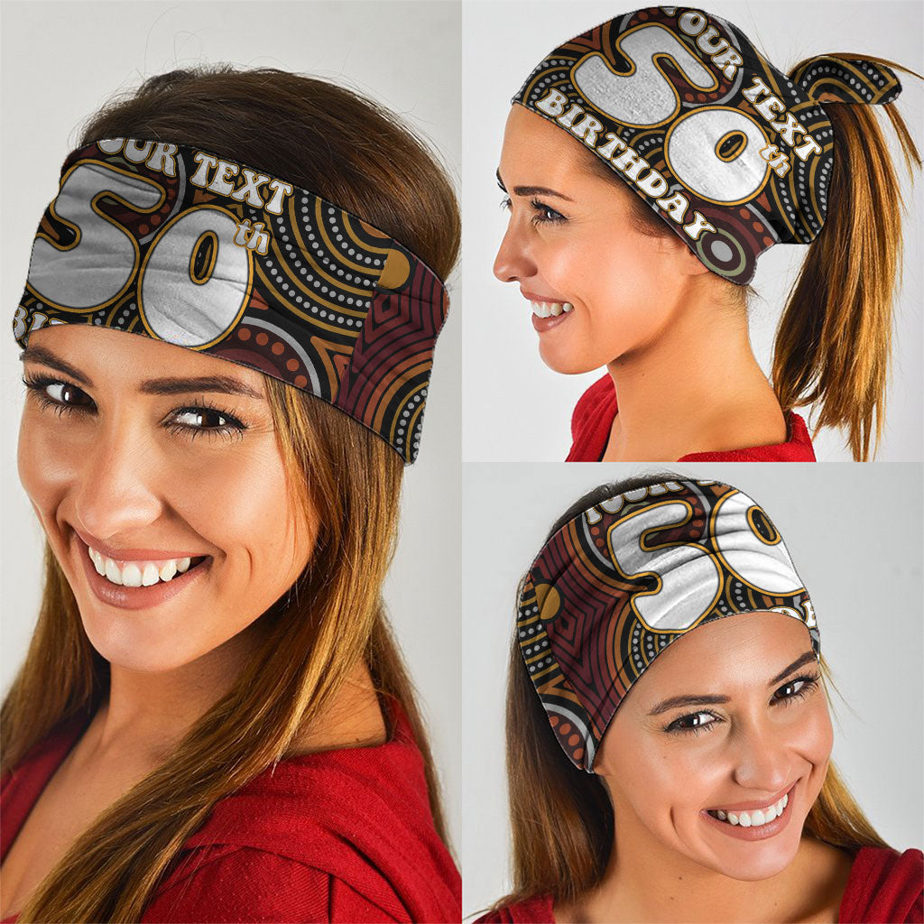 Personalised Aboriginal 50th Birthday Neck Gaiter Indigenous Dot Painting Native Australian Celebration