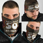 Personalised Aboriginal 50th Birthday Neck Gaiter Indigenous Dot Painting Native Australian Celebration