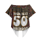 Personalised Aboriginal 50th Birthday Off Shoulder Wrap Waist Top Indigenous Dot Painting Native Australian Celebration