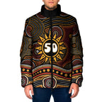 Personalised Aboriginal 50th Birthday Padded Jacket Indigenous Dot Painting Native Australian Celebration