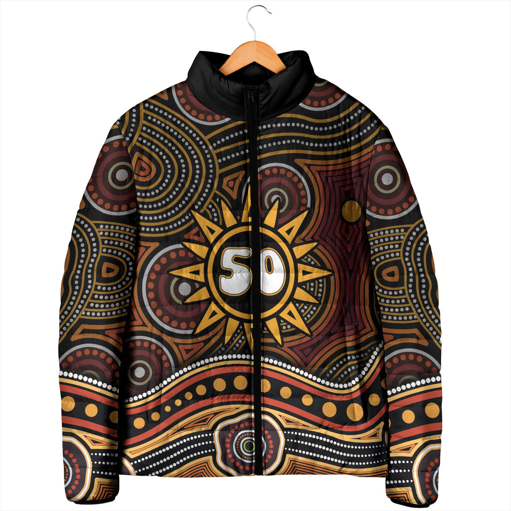 Personalised Aboriginal 50th Birthday Padded Jacket Indigenous Dot Painting Native Australian Celebration