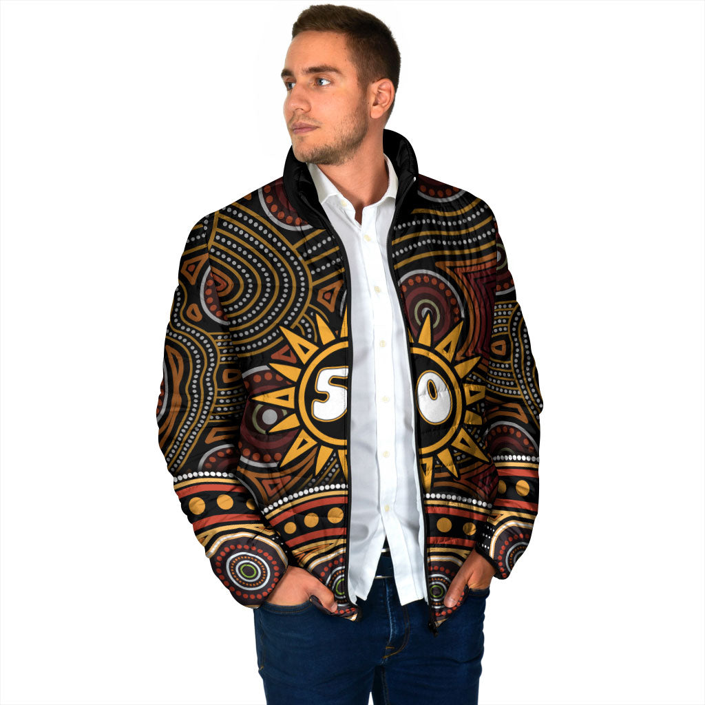 Personalised Aboriginal 50th Birthday Padded Jacket Indigenous Dot Painting Native Australian Celebration