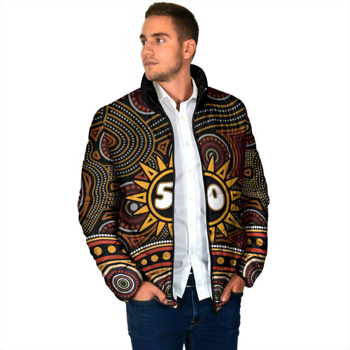 Personalised Aboriginal 50th Birthday Padded Jacket Indigenous Dot Painting Native Australian Celebration