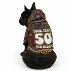Personalised Aboriginal 50th Birthday Pet Hoodie Indigenous Dot Painting Native Australian Celebration