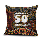 Personalised Aboriginal 50th Birthday Pillow Cover Indigenous Dot Painting Native Australian Celebration
