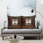 Personalised Aboriginal 50th Birthday Pillow Cover Indigenous Dot Painting Native Australian Celebration