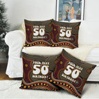 Personalised Aboriginal 50th Birthday Pillow Cover Indigenous Dot Painting Native Australian Celebration