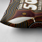 Personalised Aboriginal 50th Birthday Pillow Cover Indigenous Dot Painting Native Australian Celebration