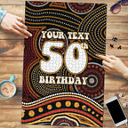Personalised Aboriginal 50th Birthday Puzzle Indigenous Dot Painting Native Australian Celebration