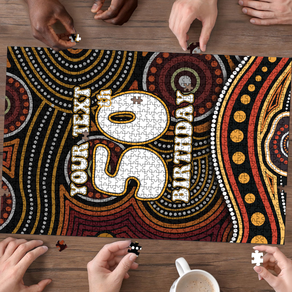 Personalised Aboriginal 50th Birthday Puzzle Indigenous Dot Painting Native Australian Celebration