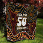 Personalised Aboriginal 50th Birthday Quilt Indigenous Dot Painting Native Australian Celebration
