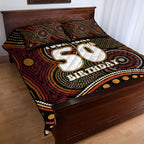 Personalised Aboriginal 50th Birthday Quilt Bed Set Indigenous Dot Painting Native Australian Celebration