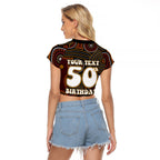 Personalised Aboriginal 50th Birthday Raglan Cropped T Shirt Indigenous Dot Painting Native Australian Celebration