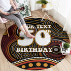Personalised Aboriginal 50th Birthday Round Carpet Indigenous Dot Painting Native Australian Celebration