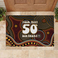 Personalised Aboriginal 50th Birthday Rubber Doormat Indigenous Dot Painting Native Australian Celebration