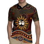 Personalised Aboriginal 50th Birthday Rugby Jersey Indigenous Dot Painting Native Australian Celebration