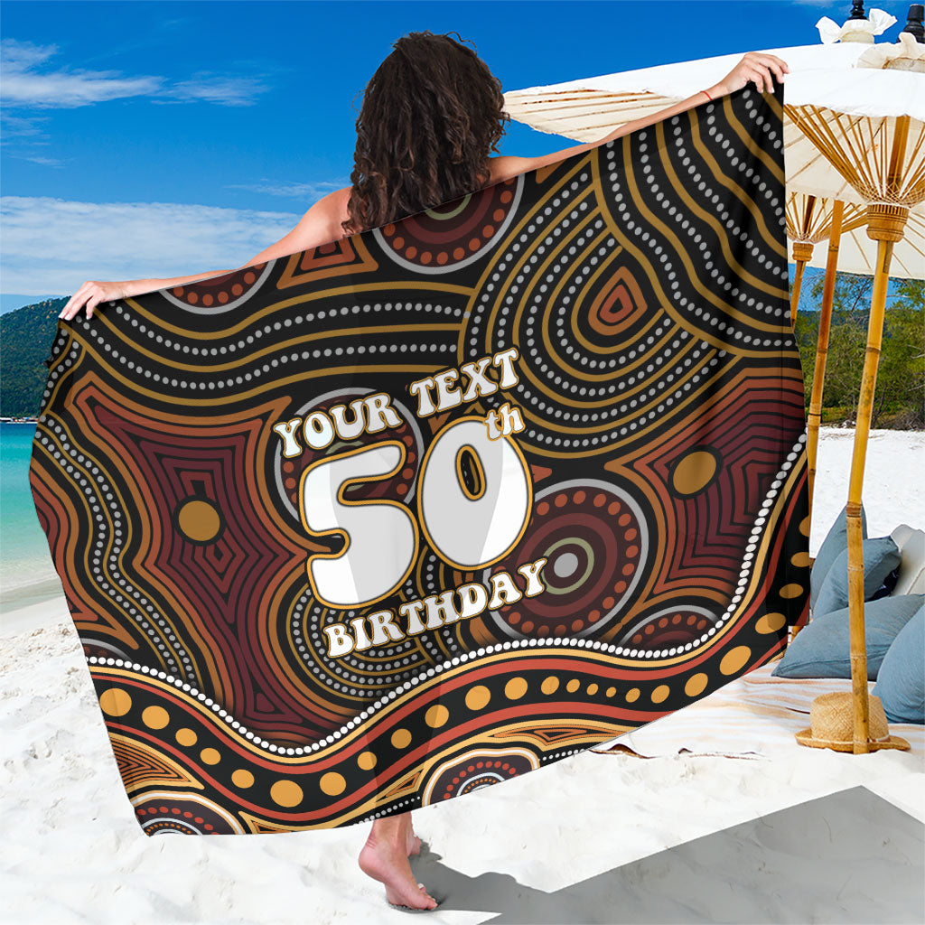 Personalised Aboriginal 50th Birthday Sarong Indigenous Dot Painting Native Australian Celebration