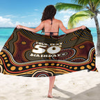 Personalised Aboriginal 50th Birthday Sarong Indigenous Dot Painting Native Australian Celebration
