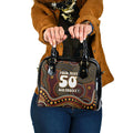 Personalised Aboriginal 50th Birthday Shoulder Handbag Indigenous Dot Painting Native Australian Celebration