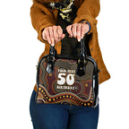 Personalised Aboriginal 50th Birthday Shoulder Handbag Indigenous Dot Painting Native Australian Celebration