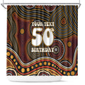 Personalised Aboriginal 50th Birthday Shower Curtain Indigenous Dot Painting Native Australian Celebration