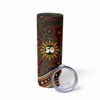 Personalised Aboriginal 50th Birthday Skinny Tumbler Indigenous Dot Painting Native Australian Celebration