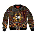 Personalised Aboriginal 50th Birthday Sleeve Zip Bomber Jacket Indigenous Dot Painting Native Australian Celebration