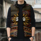 Personalised Aboriginal 50th Birthday Sleeveless Puffer Jacket Indigenous Dot Painting Native Australian Celebration