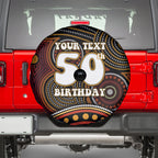 Personalised Aboriginal 50th Birthday Spare Tire Cover Indigenous Dot Painting Native Australian Celebration