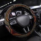 Aboriginal 50th Birthday Steering Wheel Cover Indigenous Dot Painting Native Australian Celebration