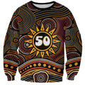 Personalised Aboriginal 50th Birthday Sweatshirt Indigenous Dot Painting Native Australian Celebration