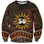 Personalised Aboriginal 50th Birthday Sweatshirt Indigenous Dot Painting Native Australian Celebration