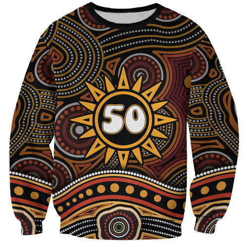 Personalised Aboriginal 50th Birthday Sweatshirt Indigenous Dot Painting Native Australian Celebration