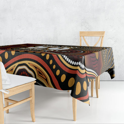 Personalised Aboriginal 50th Birthday Tablecloth Indigenous Dot Painting Native Australian Celebration