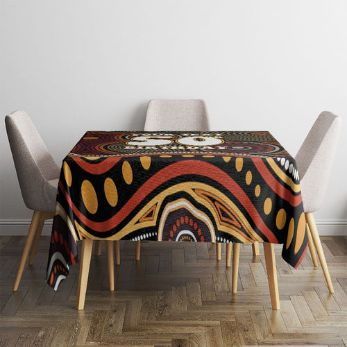 Personalised Aboriginal 50th Birthday Tablecloth Indigenous Dot Painting Native Australian Celebration