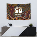 Personalised Aboriginal 50th Birthday Tapestry Indigenous Dot Painting Native Australian Celebration
