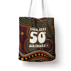 Personalised Aboriginal 50th Birthday Tote Bag Indigenous Dot Painting Native Australian Celebration