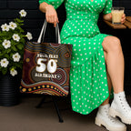 Personalised Aboriginal 50th Birthday Tote Bag Indigenous Dot Painting Native Australian Celebration
