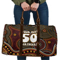 Personalised Aboriginal 50th Birthday Travel Bag Indigenous Dot Painting Native Australian Celebration