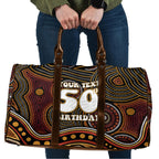 Personalised Aboriginal 50th Birthday Travel Bag Indigenous Dot Painting Native Australian Celebration