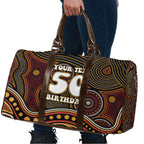 Personalised Aboriginal 50th Birthday Travel Bag Indigenous Dot Painting Native Australian Celebration