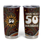 Personalised Aboriginal 50th Birthday Tumbler Cup Indigenous Dot Painting Native Australian Celebration
