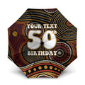 Personalised Aboriginal 50th Birthday Umbrella Indigenous Dot Painting Native Australian Celebration