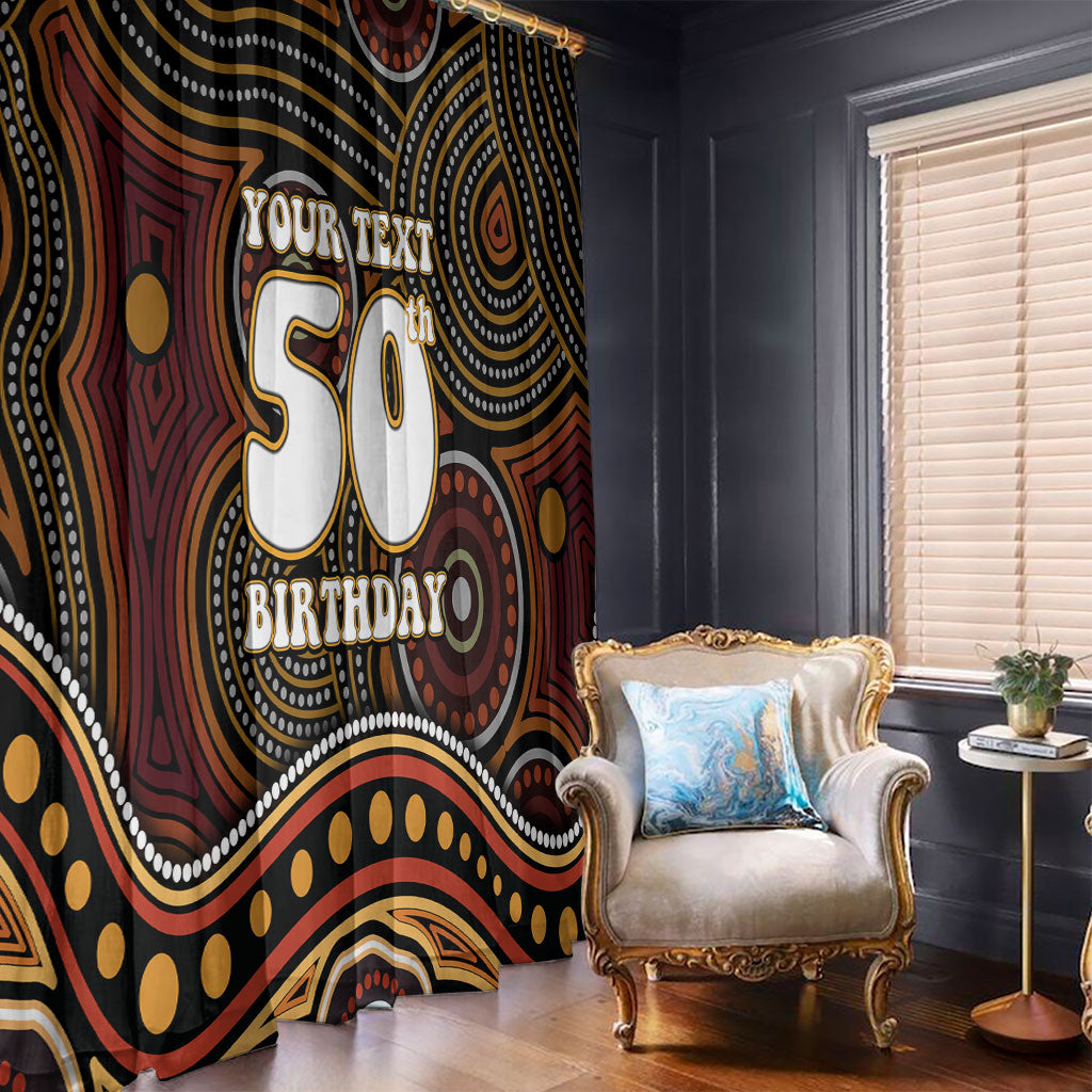 Personalised Aboriginal 50th Birthday Window Curtain Indigenous Dot Painting Native Australian Celebration